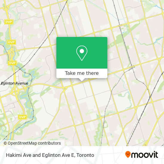 Hakimi Ave and Eglinton Ave E map