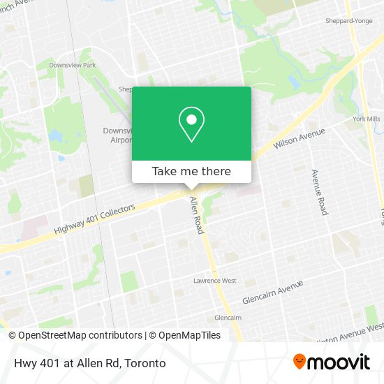 Hwy 401 at Allen Rd map