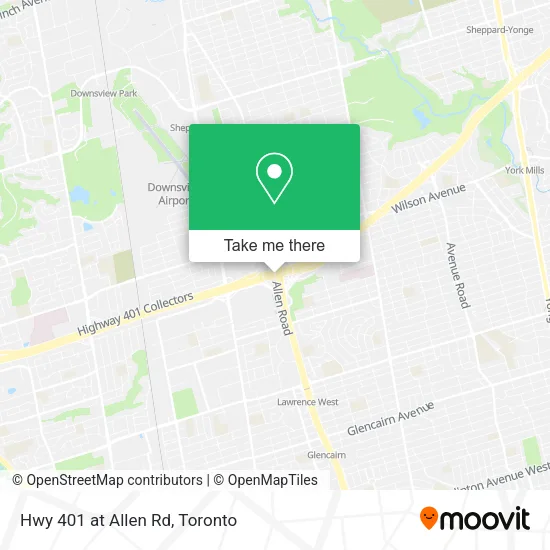 Hwy 401 at Allen Rd map