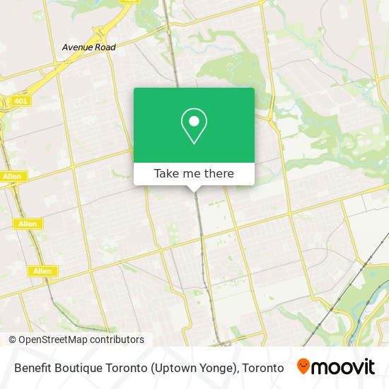 Benefit Boutique Toronto (Uptown Yonge) map