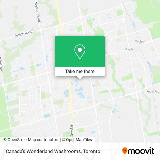 Canada's Wonderland Washrooms map