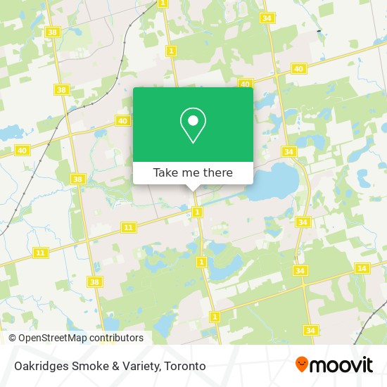 Oakridges Smoke & Variety map
