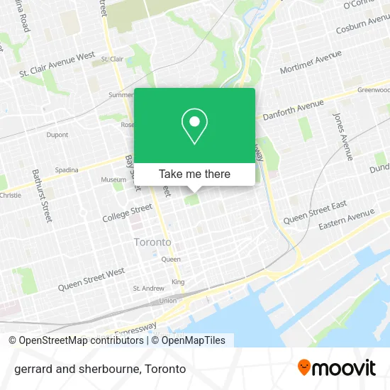 gerrard and sherbourne map