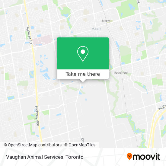 Vaughan Animal Services map