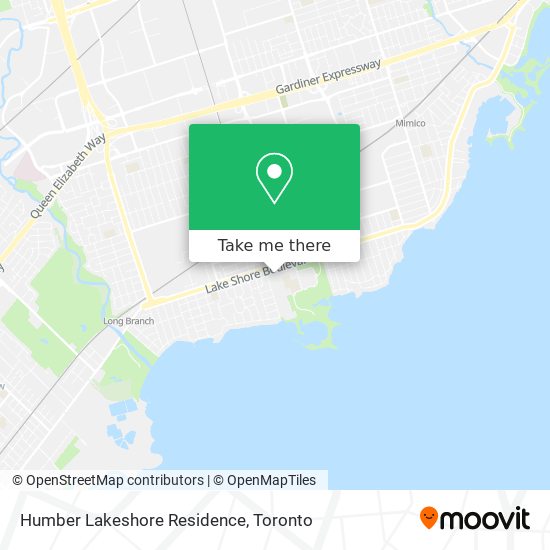 Humber Lakeshore Residence map
