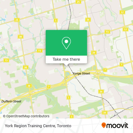 York Region Training Centre map