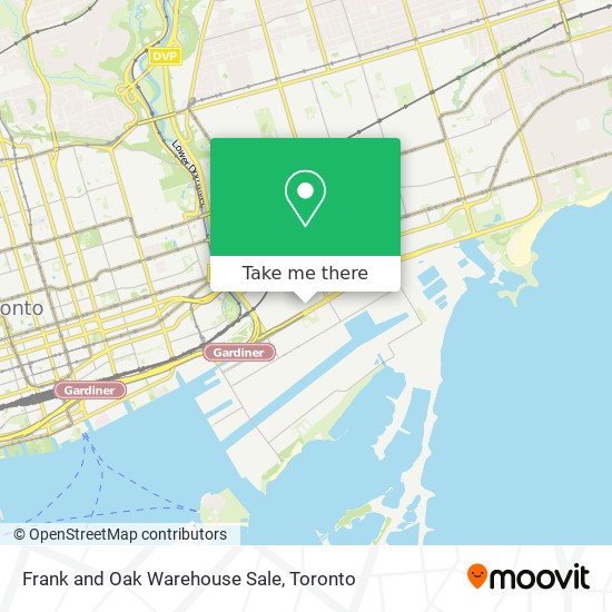 Frank and Oak Warehouse Sale map