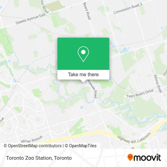 Toronto Zoo Station map