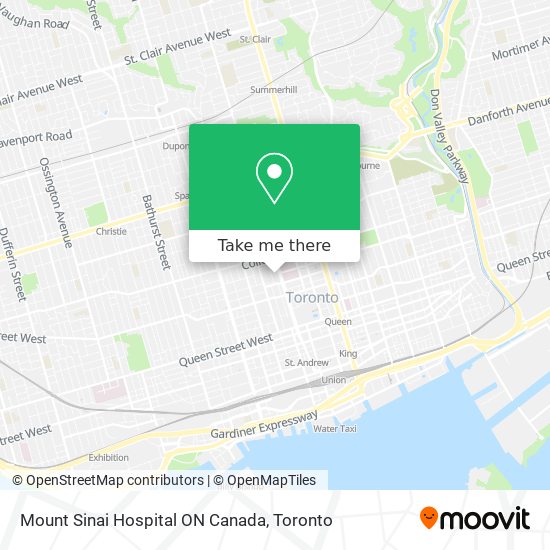 Mount Sinai Hospital ON Canada map