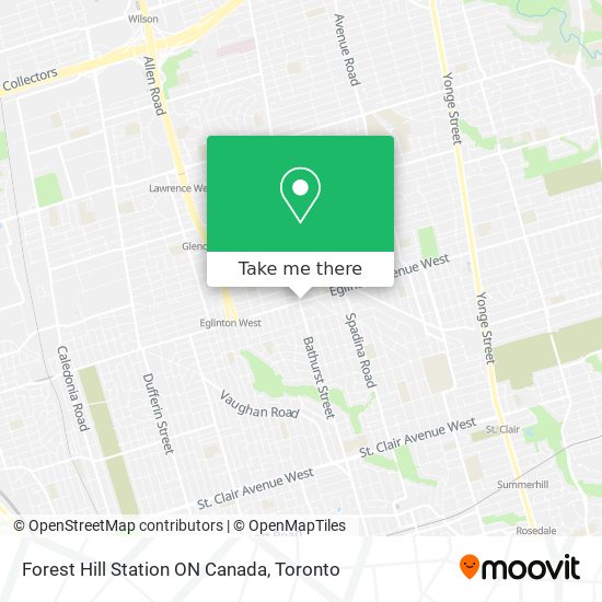 Forest Hill Station ON Canada map