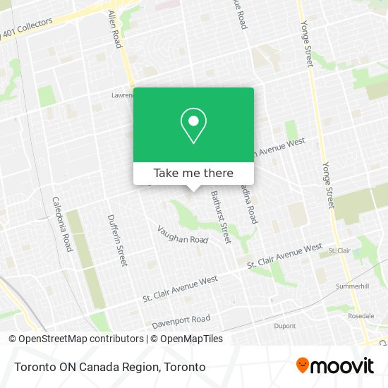 Toronto ON Canada Region map