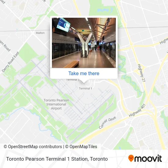 Toronto Pearson Terminal 1 Station map