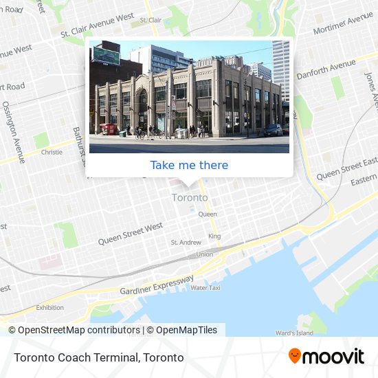 Toronto Coach Terminal map