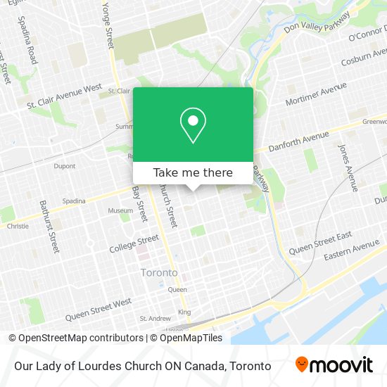 Our Lady of Lourdes Church ON Canada map