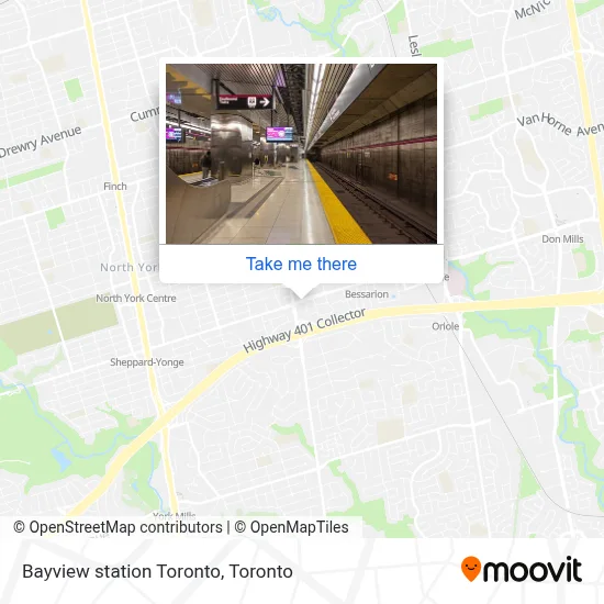 Bayview station Toronto map