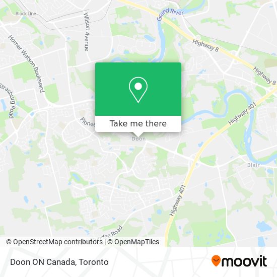 Doon ON Canada map