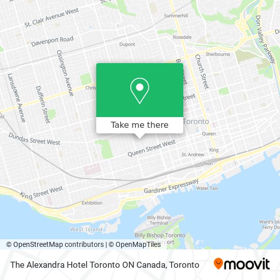 The Alexandra Hotel Toronto ON Canada map