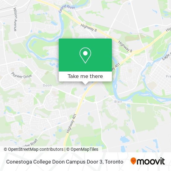 Conestoga College Doon Campus Door 3 map