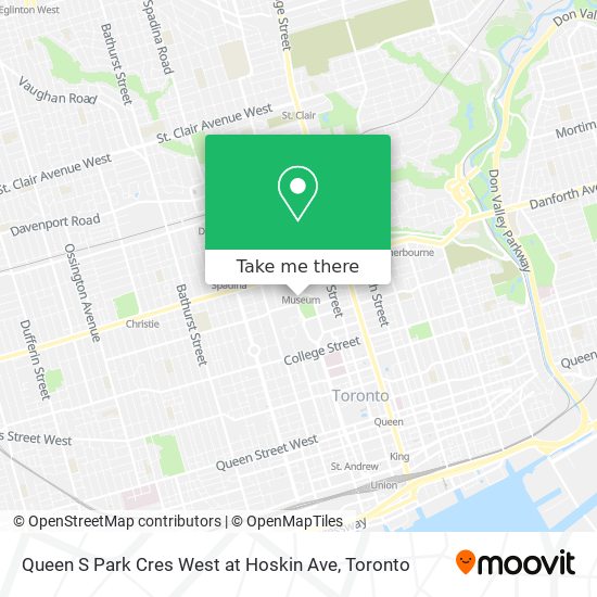 Queen S Park Cres West at Hoskin Ave map