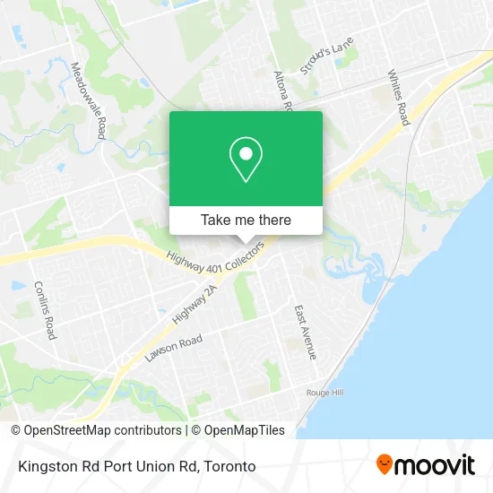 Kingston Rd Port Union Rd map