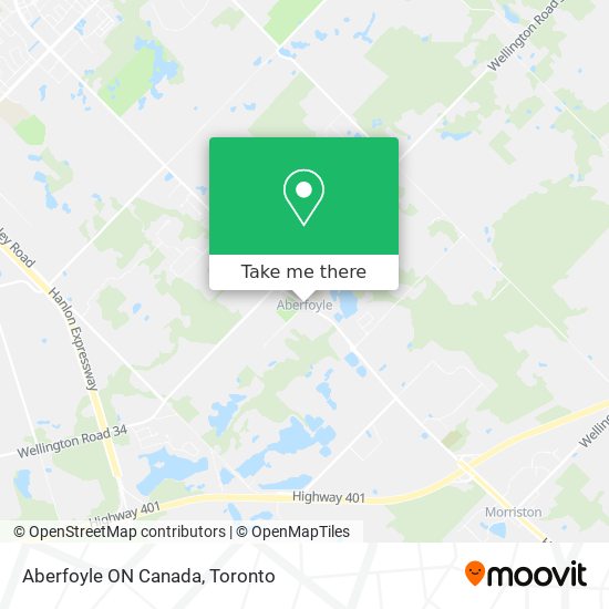 Aberfoyle ON Canada map