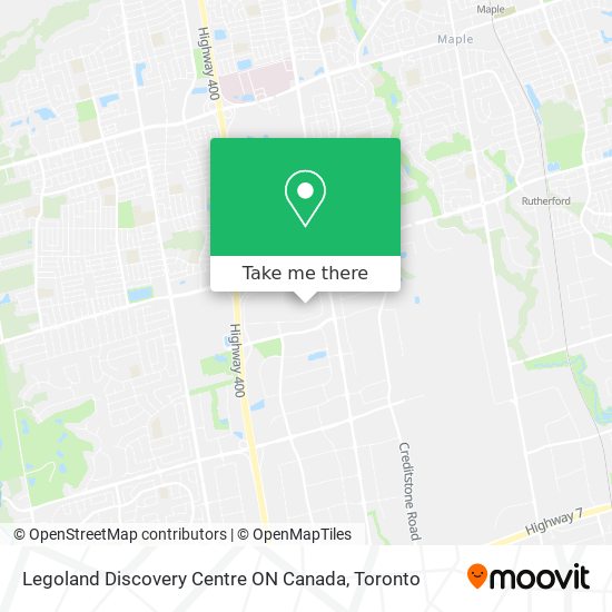 Legoland Discovery Centre ON Canada map
