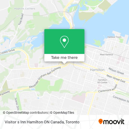 Visitor s Inn Hamilton ON Canada map