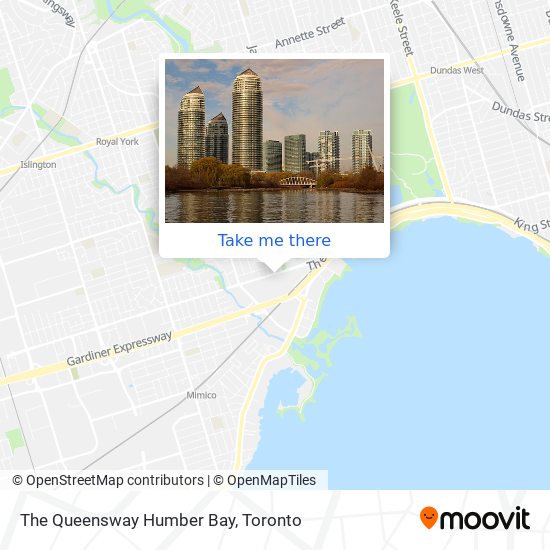 The Queensway Humber Bay map