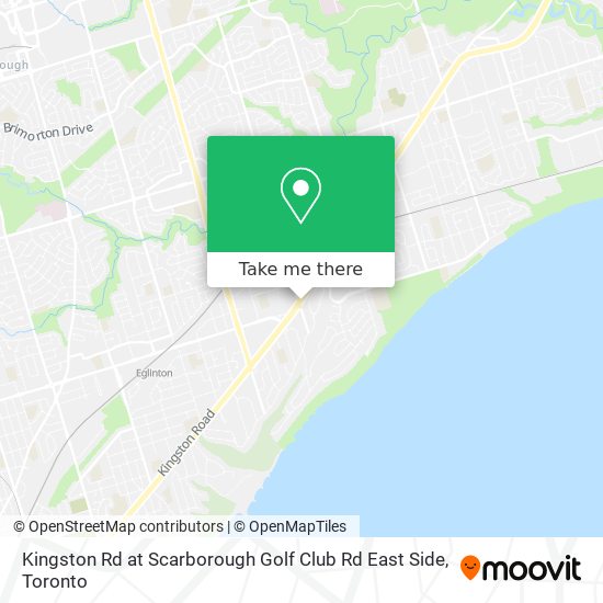 Kingston Rd at Scarborough Golf Club Rd East Side map