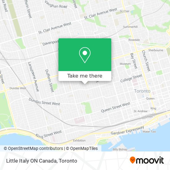 Little Italy ON Canada map