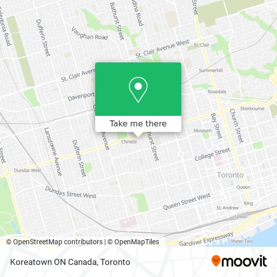 Koreatown ON Canada map
