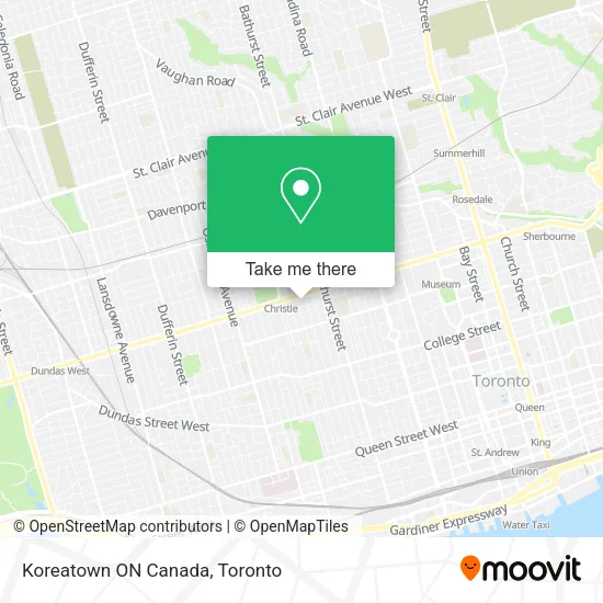 Koreatown ON Canada map