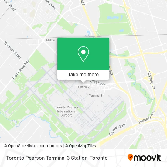Toronto Pearson Terminal 3 Station map