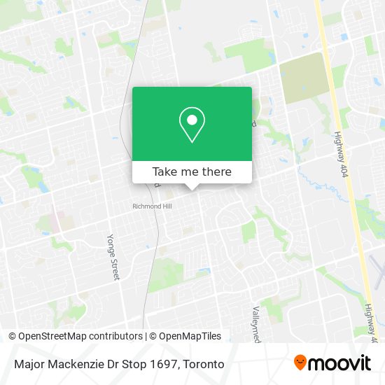 Major Mackenzie Dr Stop 1697 map
