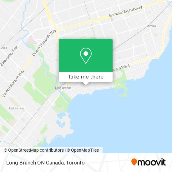 Long Branch ON Canada map
