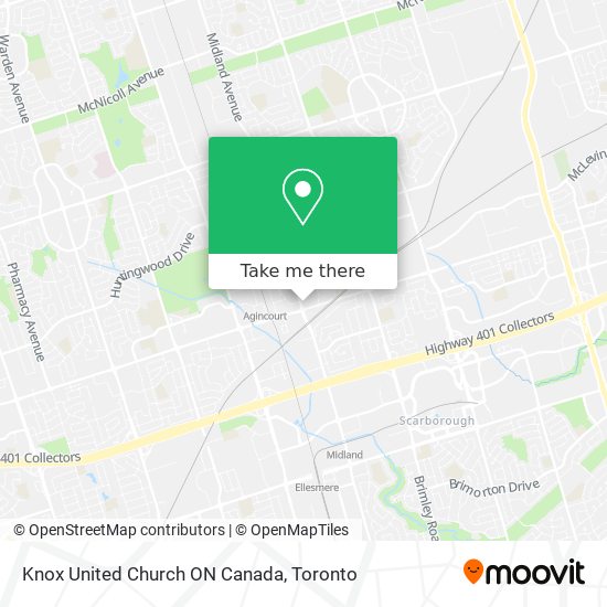Knox United Church ON Canada map