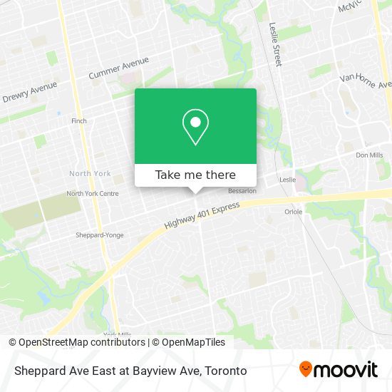 Sheppard Ave East at Bayview Ave map