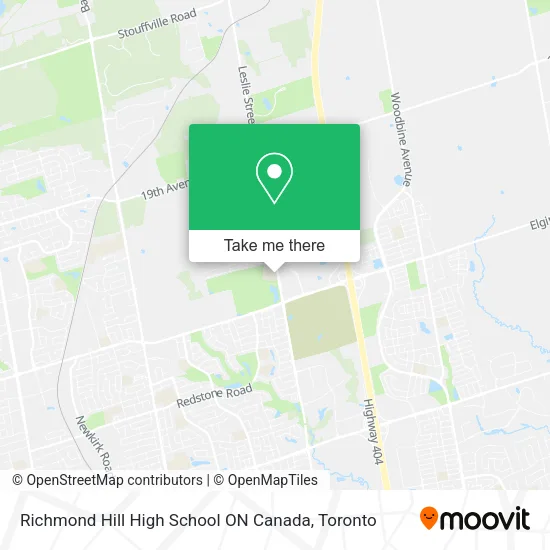 Richmond Hill High School ON Canada map