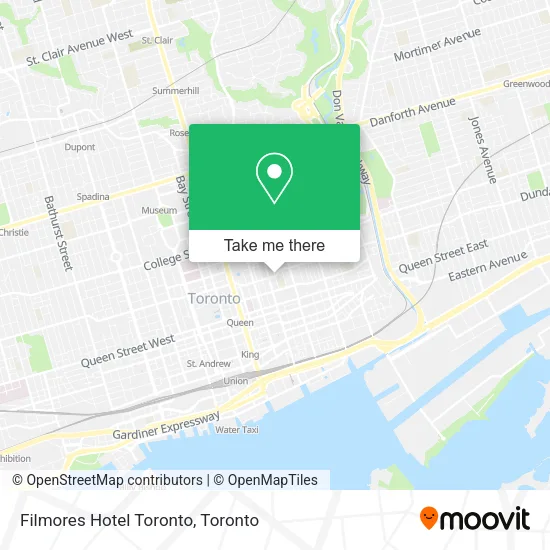 Filmores Hotel Toronto map
