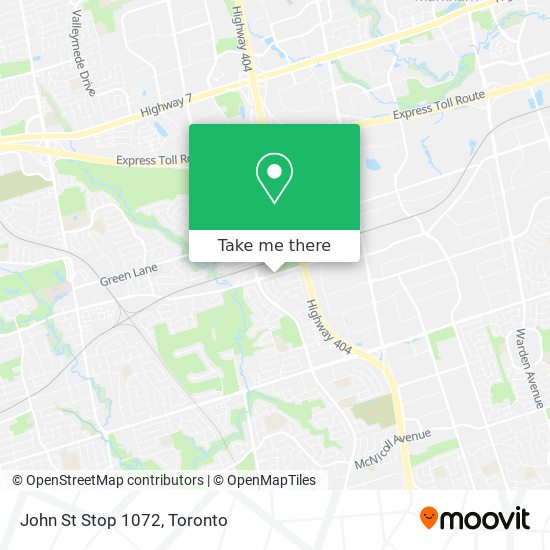 John St Stop 1072 map