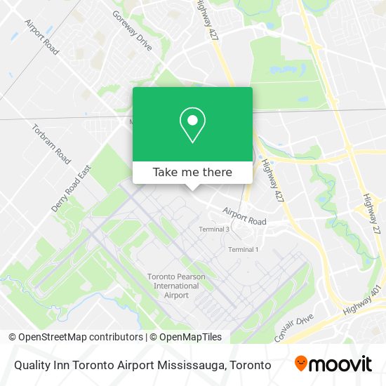 Quality Inn Toronto Airport Mississauga map
