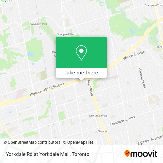 Yorkdale Rd at Yorkdale Mall map