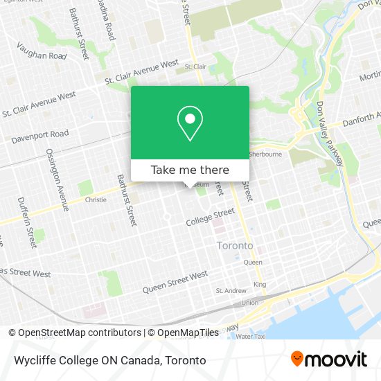 Wycliffe College ON Canada map