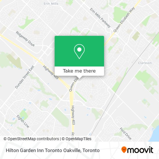 Hilton Garden Inn Toronto Oakville map
