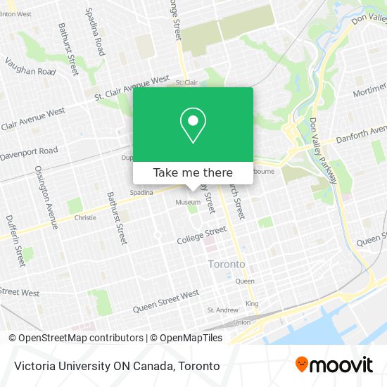 Victoria University ON Canada map