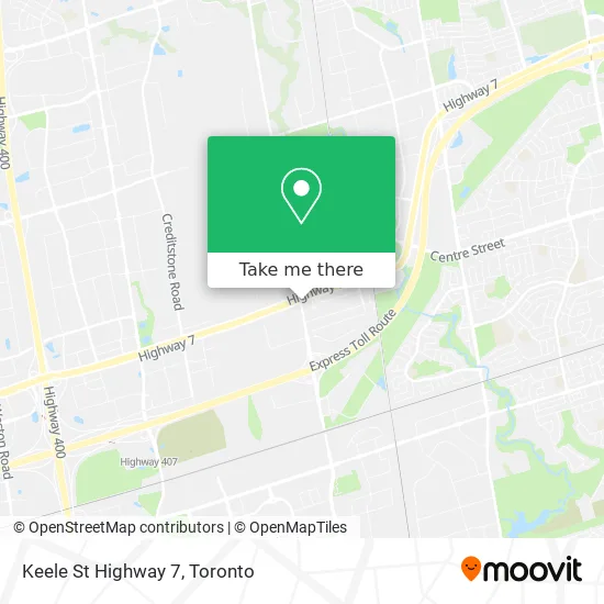 Keele St Highway 7 map
