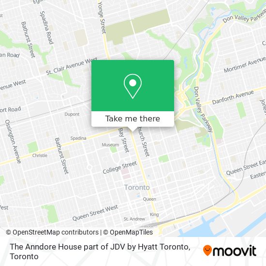 The Anndore House part of JDV by Hyatt Toronto map
