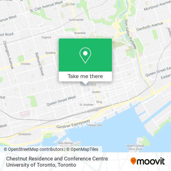 Chestnut Residence and Conference Centre University of Toronto map