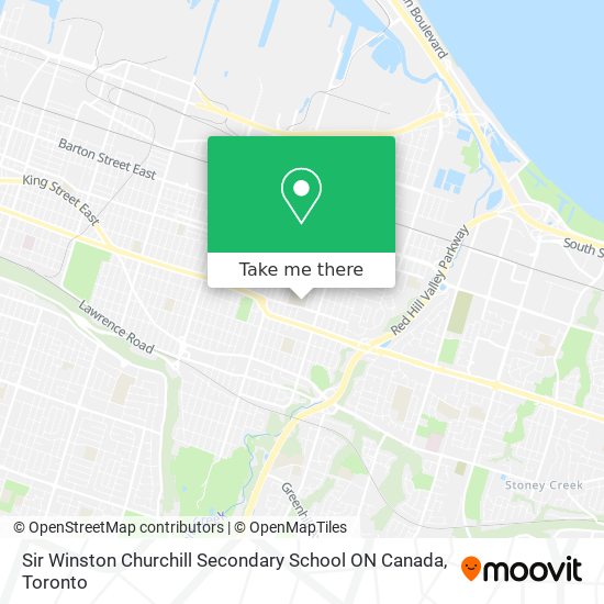 Sir Winston Churchill Secondary School ON Canada map