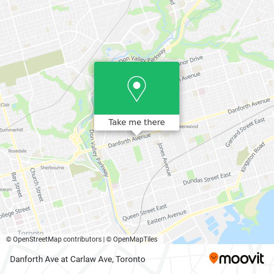 Danforth Ave at Carlaw Ave map